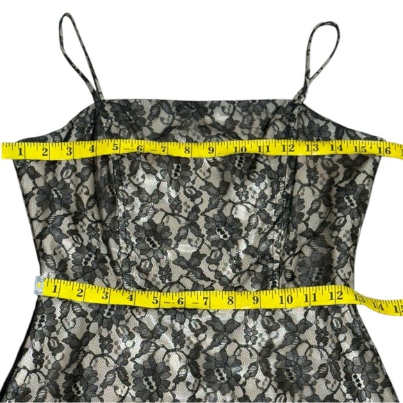 Vintage 90’s City Triangles black lace A line tea length dress size XS 0-2 - Picture 6 of 12